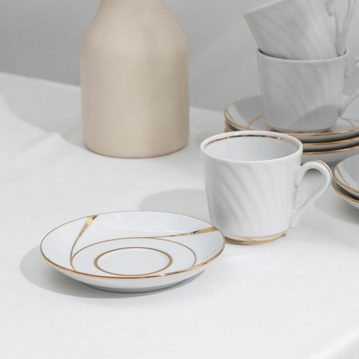 Сервиз чайный «Бомонд», 14 предметов: чайник 1 л, 6 чашек 220 мл, 6 блюдец d=14 cм, сахарница 400 мл