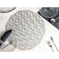 Набор салфеток сервировочных на стол Доляна «Гипноз», 4 шт, d=38 см, цвет золотой