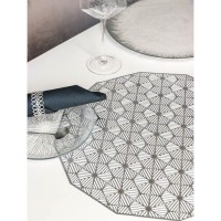 Набор салфеток сервировочных на стол Доляна «Гипноз», 4 шт, d=38 см, цвет золотой