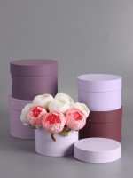 Набор круглых подарочных коробок 5 в 1« Лаванда», 20×19×14 - 15×15×10 см