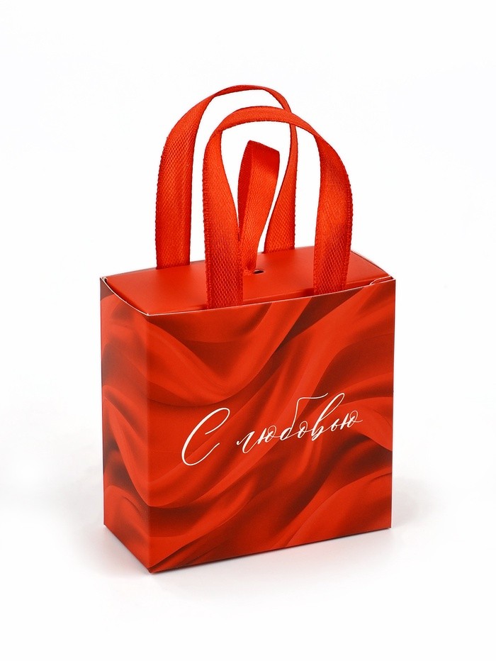 Коробка-пакет под бижутерию «С любовью», 7.5 х 7.5 х 3.5 см