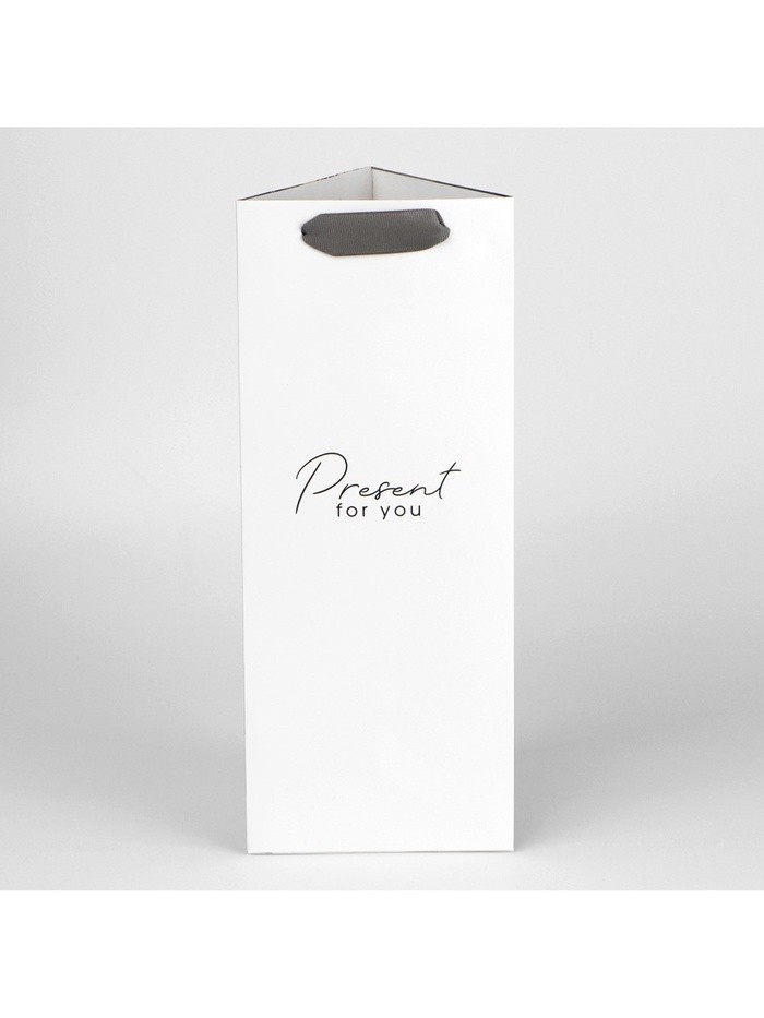 Пакет подарочный под бутылку, упаковка, «Present», 13×32×11 см