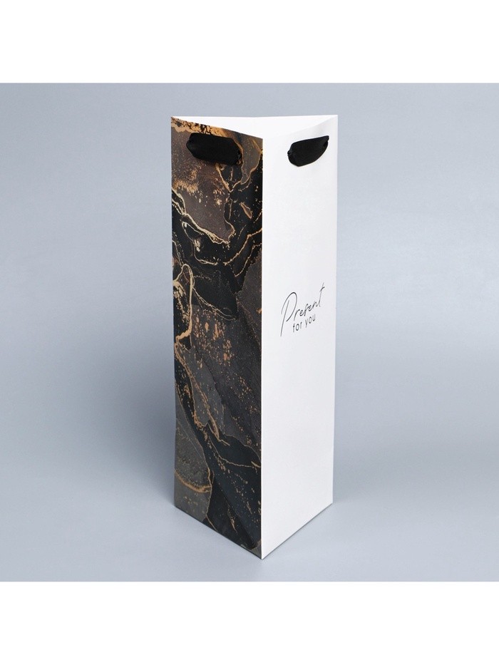 Пакет подарочный под бутылку, упаковка, «Present», 13×32×11 см