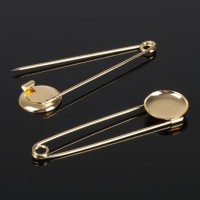 Основа для булавки (набор 3шт), 7 см, площадка 1,9 см, цвет золото