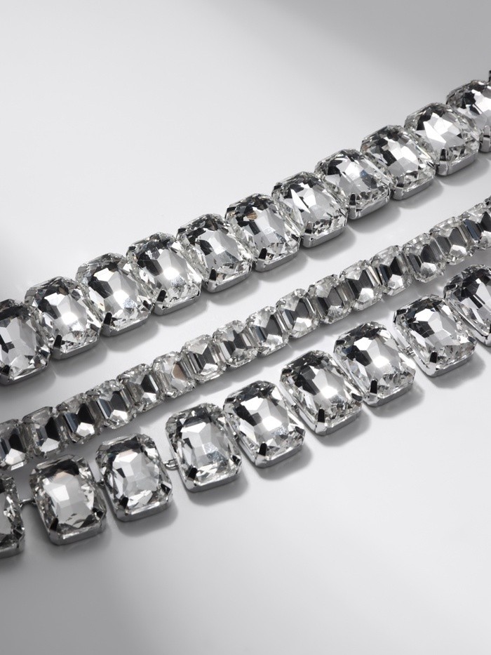 Чокер-колье «Сияние» трио, цвет белый в серебре, 36 см