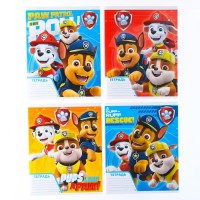 Тетрадь 18 листов, линейка, "Отряд щенков" 4 вида МИКС, Paw Patrol
