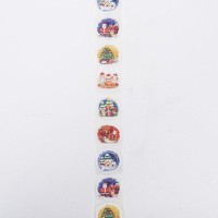 Наклейки   в рулоне "Ночь перед Рождеством", 500 шт,3,8 х 3,8 см