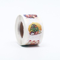 Наклейки   в рулоне "Ночь перед Рождеством", 500 шт,3,8 х 3,8 см