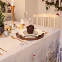 Скатерть новогодняя Доляна "Снежная королева" 145*180 +/- 3 см, 100% п/э