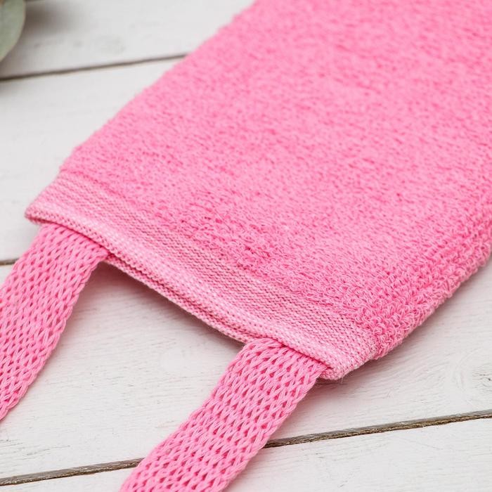 Мочалка - лента для тела Доляна «Нежность», хлопковая, 10×35 см, МИКС