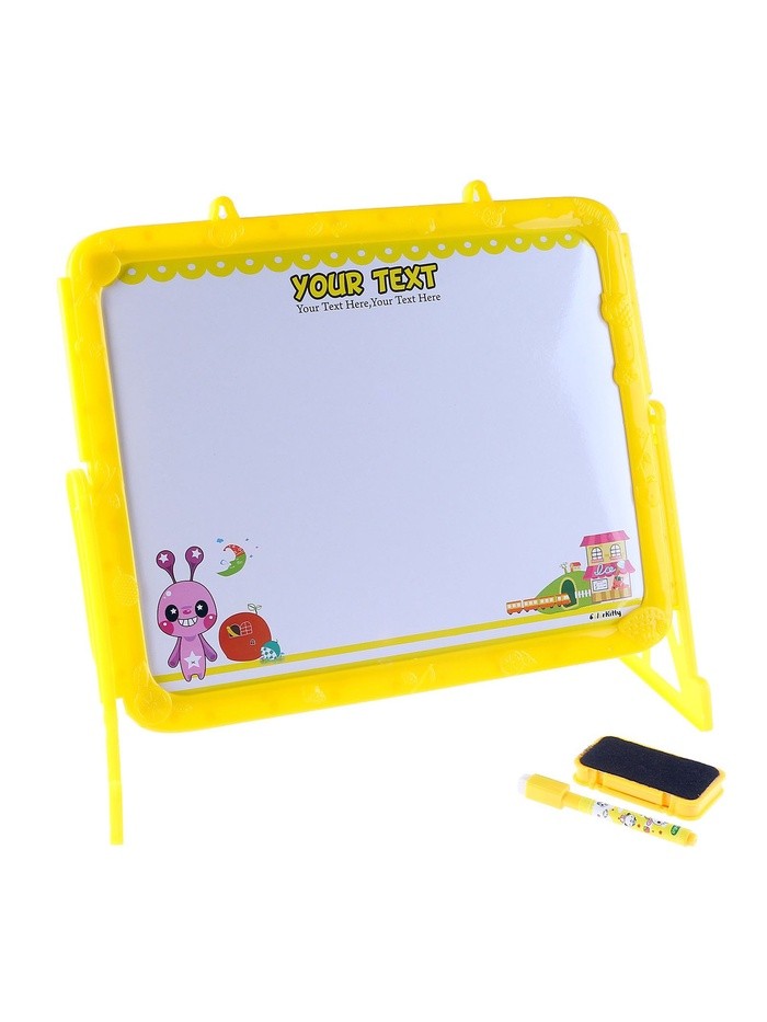 Доска магнитная двухсторонняя, под маркер и мел на подставках (мел, маркер, магниты), МИКС