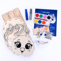 Набор для творчества «Новогодний ночник из дерева. Единорог», роспись, сборный, 5+