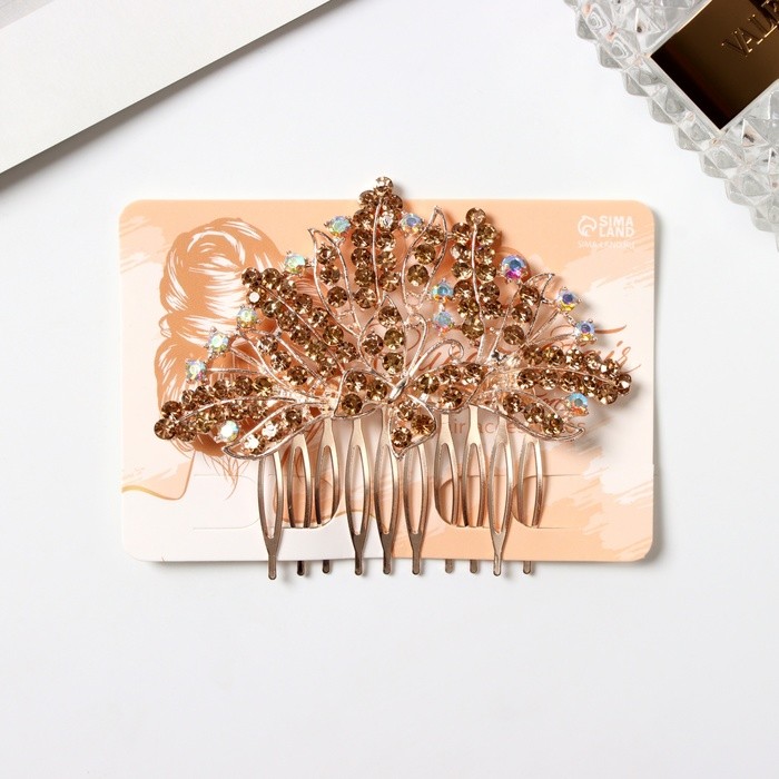 Гребень для волос QF «Кюнна», 9×7.5 см, золото