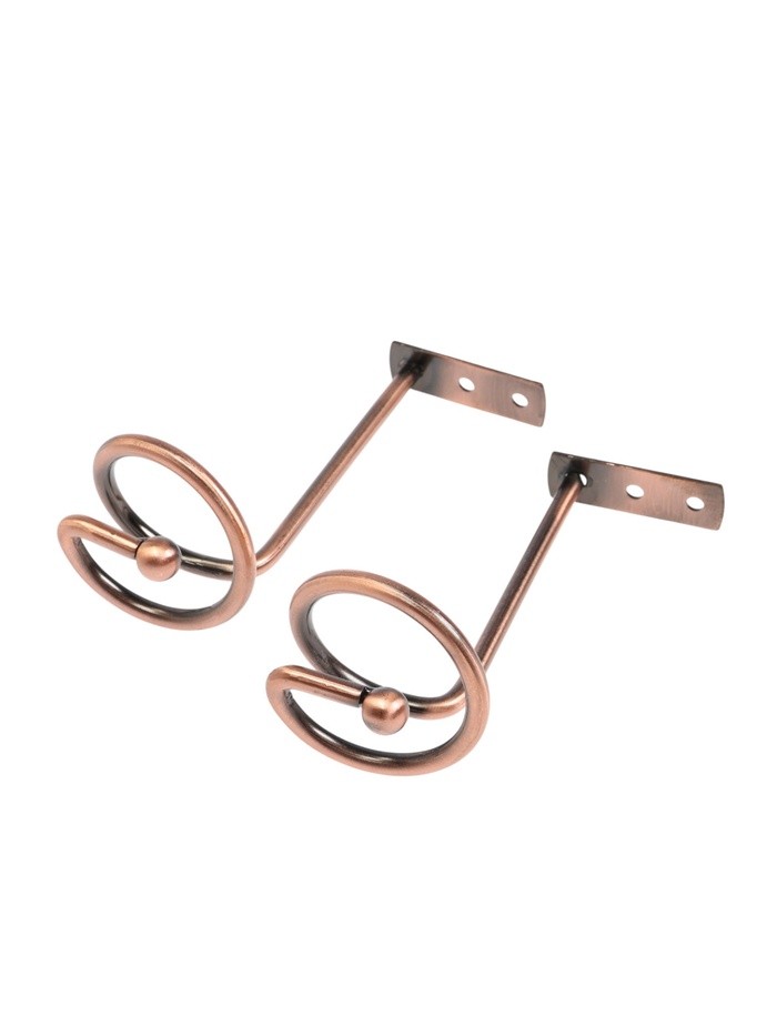 Крючок - держатель для штор на стену CAPPIO KS044, металлический, цвет медь, 2 шт.