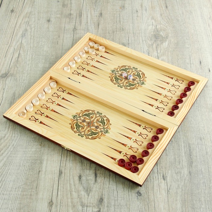 Нарды "Россия", деревянная доска 40 х 40 см, с полем для игры в шашки