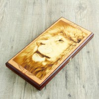 Нарды "Лев", деревянная доска 40 х 40 см, с полем для игры в шашки