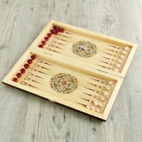 Нарды "Лев", деревянная доска 40 х 40 см, с полем для игры в шашки