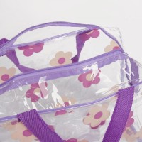 Косметичка-сумка на молнии для бассейна, с ручками, с рисунком «ы», прозрачная/фиолетовая