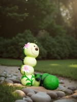 Садовая фигура из полистоуна «Гусеница-Красотка», 22×14×19 см