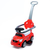 Толокар-каталка «Тачка», с родительской ручкой, цвет белый