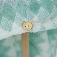 Чалма для сушки волос Доляна, микрофибра, с пуговкой, зелёная