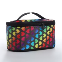 Косметичка на молнии, с зеркалом, цвет розовый