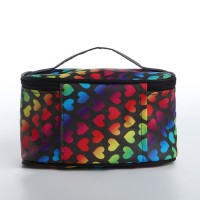 Косметичка на молнии, с зеркалом, цвет розовый