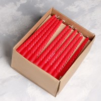 Свеча витая, 2,2х 25 см, красная, "Богатство Аромата"