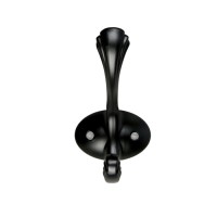 Крючок мебельный CAPPIO RARITY, двухрожковый, цвет черный, 4 шт.