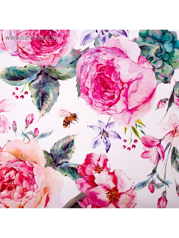 Бумага упаковочная глянцевая «Летние цветы», 70×100 см