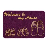 Коврик придверный Доляна «Тапочки», влаговпитывающий, грязезащитный, 35×58 см, МИКС