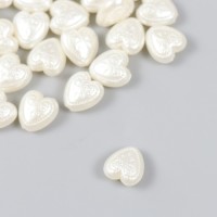 Набор бусин для рукоделия и плетения «Арт Узор. Жемчужные сердца с узорами», 30 шт., пластик, 0.5×1.1×1.2 см