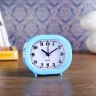 Часы настольные будильник "Классика" на ножках, 10 х 8.5 см, голубые