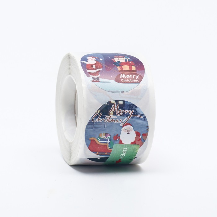 Наклейки в рулоне "Новогодний хаус", 500 шт,3,8 х 3,8 см Наклейки в рулоне "Новогодний хаус", 500 шт,3,8 х 3,8 см