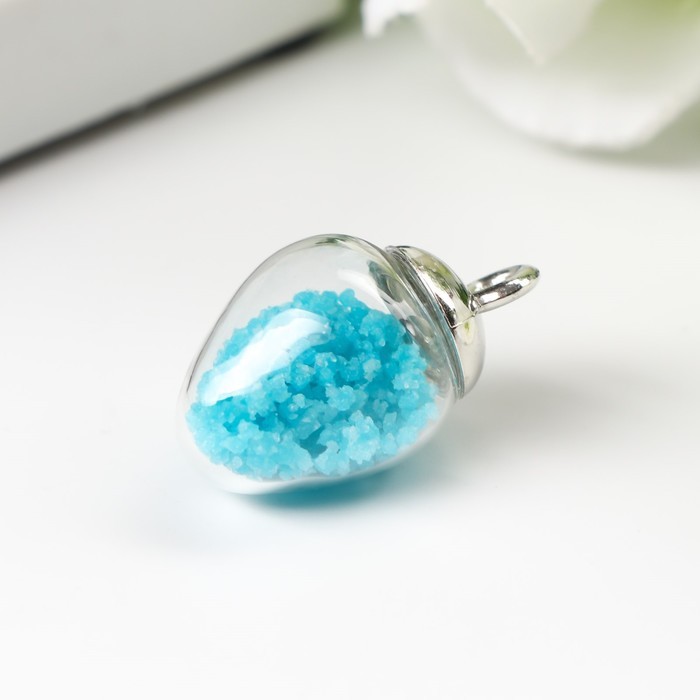 Подвеска декоративная для творчества стекло "Капля" светится в темноте 1,9х1,4см набор 5 шт