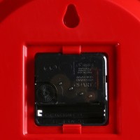 Часы настенные, серия: Классика, плавный ход, d=28 см, красный обод