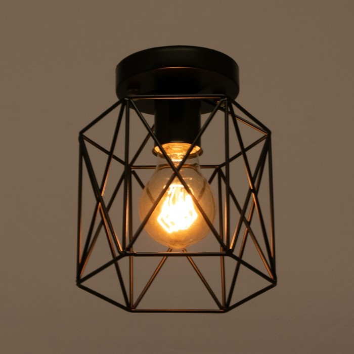 Светильник "Прямоугольник" 1х40Вт E27 черный 13х15х18 см BayerLux