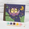 Картина по номерам для детей на подрамнике «Сова в наушниках», 21 х 15 см