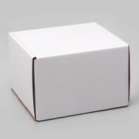 Коробка самосборная, крафт, белая, для подарков, хранения и отправки посылок, 28×27×19 см