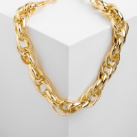 Колье "Цепь" стандарт, цвет серебро , длина 45см