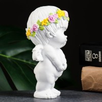 Фигура "Ангел стесняшка" белый 8х9х14см