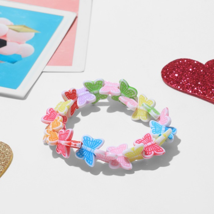 Браслет детский Выбражулька «Танцующие бабочки», разноцветный