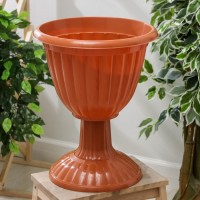 Вазон на ножке высокий «Жасмин», 18 л, цвет коричневы