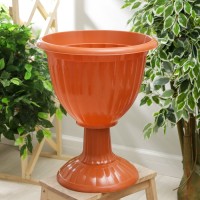 Вазон на ножке высокий «Жасмин», 18 л, цвет коричневы