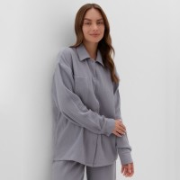 Пижама женская (рубашка, брюки) KAFTAN Basic, размер 48-50, серая