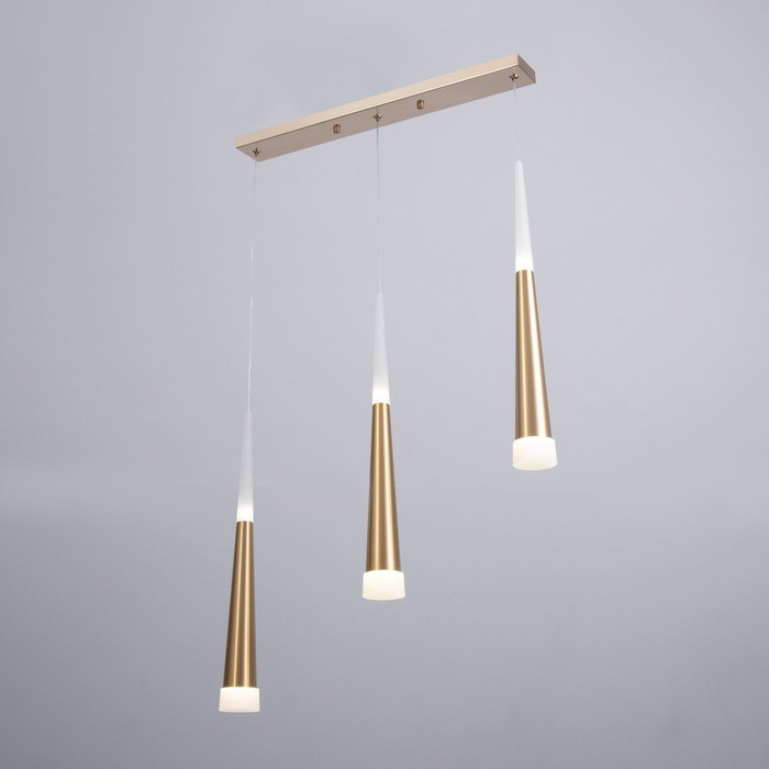 Светильник BayerLux подвесной "Амадеус" 3хLED 18Вт 4000К золото 50х4х30-180см