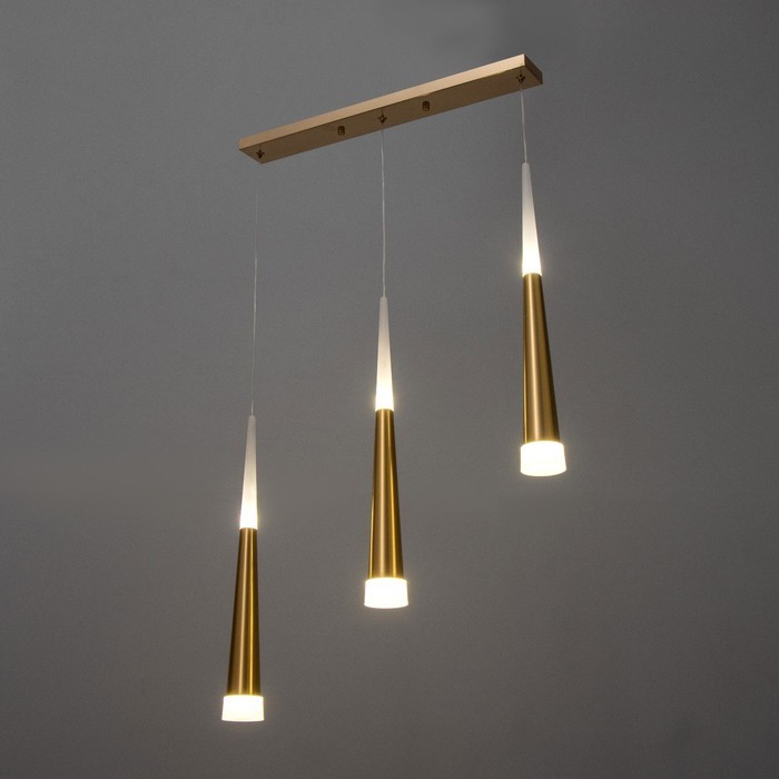 Светильник BayerLux подвесной "Амадеус" 3хLED 18Вт 4000К золото 50х4х30-180см