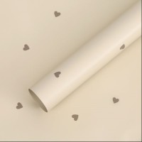 Пленка для цветов в листах, «Сердечки», светлое кофе 65 микрон, 58х58 см