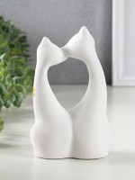 Фигурка керамика «Коты влюбленные», белые, 6×11×17 см