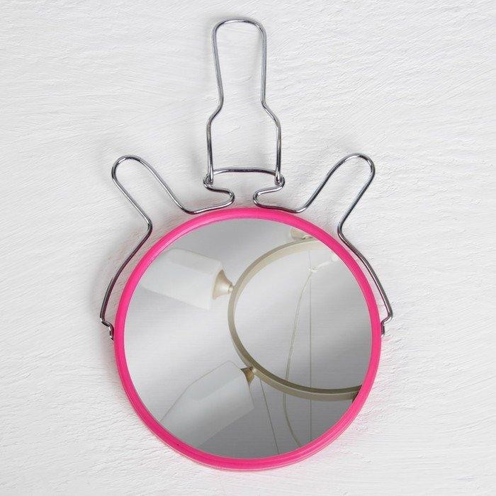 Зеркало складное-подвесное, двустороннее, с увеличением, d зеркальной поверхности 9 см, цвет МИКС